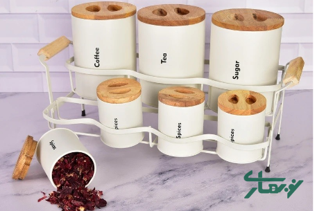 عکس محصول - سرویس-آشپزخانه-یونیک-16-پارچه-سفید-با-درب-بامبو-un-8060