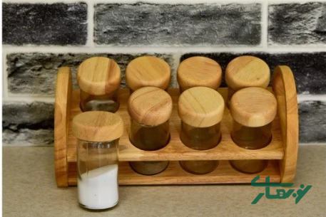 عکس محصول - ست-ادویه-8تایی-چوبی-یونیک-مدل-6139
