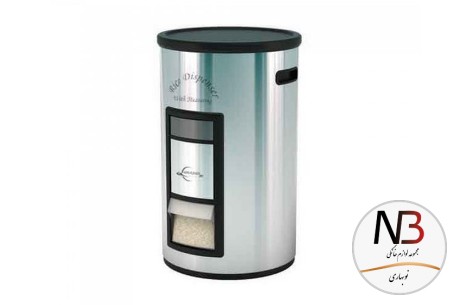 سطل-برنج-پیمانه-دار-110-استیل-خشدار-درب-مشکی-اورانوس