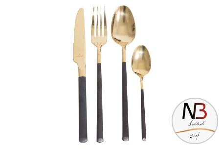 قاشق-و-چنگال-24-پارچه-طلایی-مشکی-2350-014-عرشیا
