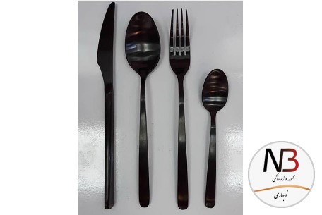 قاشق-و-چنگال-24-تکه-تمام-مشکی-مات-548-2529-عرشیا