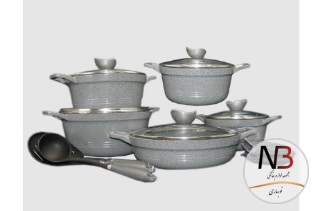 سرویس-قابلمه-13-پارچه-یونیک-طوسی-نقره-ای-کلاسیک-un-7895