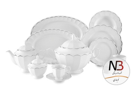 سرویس-چینی-103-پارچه-زرین-مدل-نارسیس-پلاتینی