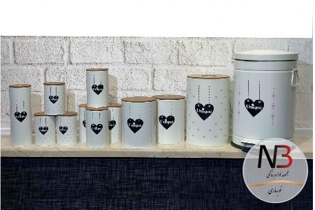سرویس-آشپزخانه-12-پارچه-فانتزی-قلب-آویز-8021-یونیک