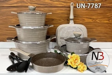 عکس محصول - سرویس-قابلمه-16-پارچه-سبز-آبی-کلاسیک-7713-یونیک