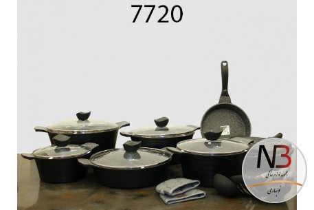 عکس محصول - سرویس-قابلمه-16-پارچه-سبز-آبی-کلاسیک-7713-یونیک