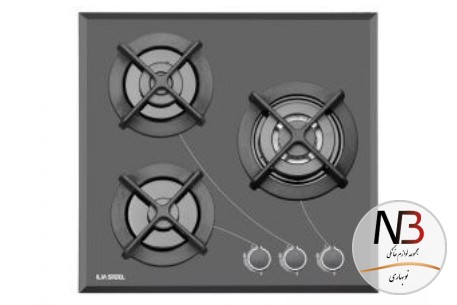 اجاق-گاز-ایلیا-استیل-شیشیه-ایی-مدل-iliasteel-g302