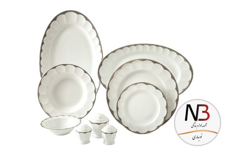 عکس محصول - سرویس-چینی-103-پارچه-زرین-پیکره-نئوکلاسیک-مدل-ایساتیس-پلاتینی