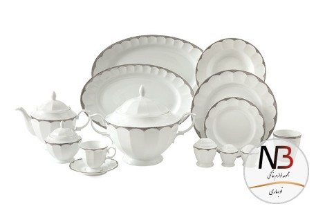 سرویس-چینی-103-پارچه-زرین-پیکره-نئوکلاسیک-مدل-ایساتیس-پلاتینی