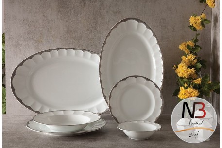 عکس محصول - سرویس-چینی-103-پارچه-زرین-پیکره-نئوکلاسیک-مدل-ایساتیس-پلاتینی