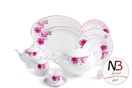 سرویس-چینی-102پارچه-زرین-مدل-رز-فلاور