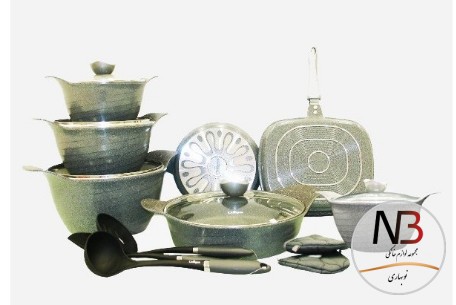 سرویس-قابلمه-16-پارچه-رز-گرانیتی-نقره-ای-یونیک-کد-7745