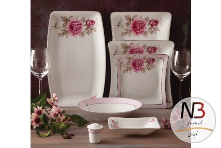 عکس محصول - سرویس-97-پارچه-رزفلاور-پلاتین-درجه-عالی-زرین