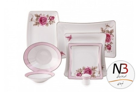 عکس محصول - سرویس-97-پارچه-رزفلاور-پلاتین-درجه-عالی-زرین