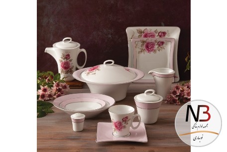 عکس محصول - سرویس-97-پارچه-رزفلاور-پلاتین-درجه-عالی-زرین