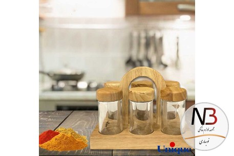 عکس محصول - ست-ادویه-چوبی-یونیک-یک-طبقه-6-تایی-un-1504