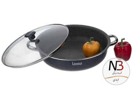 تابه-لاوان-مدل-تیتان-سایز-34-درب-پیرکس-lavan