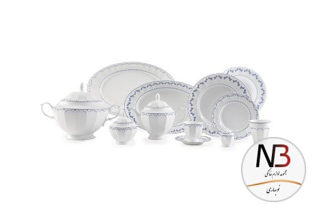 سرویس-103پارچه-12نفره-نئوکلاسیک-طرح-فرانسیس-سرمه-ای