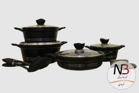 سرویس-قابلمه-11-پارچه-مشکی-گرانیت-7702-یونیک