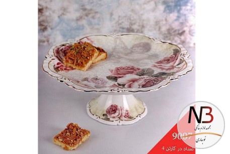 شیرینی-خوری-گرد-پایه-دار-گلدار-9007-ان-تی-سی
