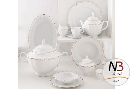 سرویس-103پارچه-12نفره-نئوکلاسیک-طرح-نارسیس-طلایی-زرین