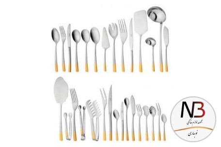 سرویس-قاشق-و-چنگال-86-پارچه-ناب-استیل-مدل-فلورانس-دورطلا