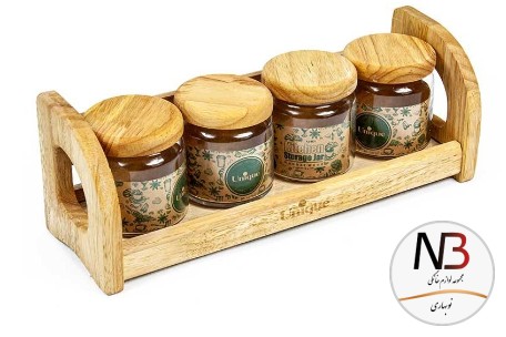 جا-ادویه-چوبی4-تایی-پایه-دار-یونیک-مدل-un-6133