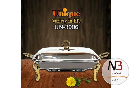 عکس محصول - سوفله-مستطیل-بزرگ-نگین-دار-طلایی-یونیک-مدل-3906