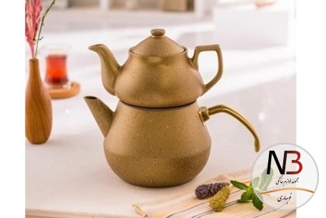 عکس محصول - ست-کتری-و-قوری-دسته-طلایی-تمام-گرانیت-ریور