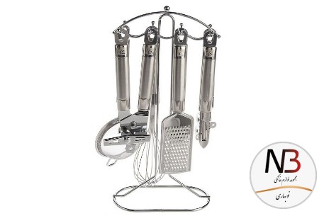 سرویس-8-پارچه-ابزار-آشپزخانه-دسته-استیل-مدل-268-ساپر