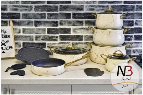 عکس محصول - سرویس-قابلمه-گرانیتی-16پارچه-بی-وی-کی-مدل-ماربل-کد-715516