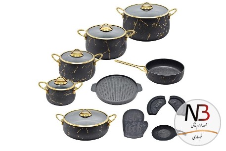 عکس محصول - سرویس-قابلمه-گرانیتی-16پارچه-بی-وی-کی-مدل-ماربل-کد-715516