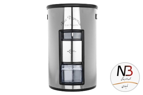 عکس محصول - سطل-برنج-پیمانه-دار-110-استیل-خشدار-درب-مشکی-اورانوس