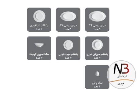 عکس محصول - سرویس-28پارچه-گرد-چینی-سیلور-لاینر-زرین