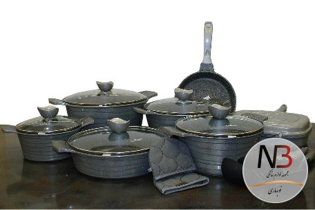 سرویس-قابلمه-16-پارچه-یونیک-مدل-طوسی-نقره-ای-گرانیت-لاین-7724