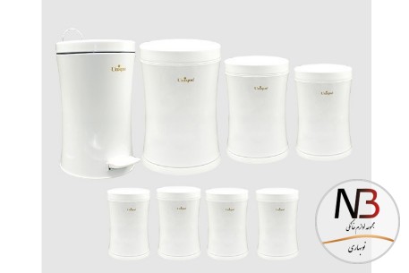 سرویس-8-پارچه-آشپزخانه-کمر-باریک-سفید-4510-یونیک