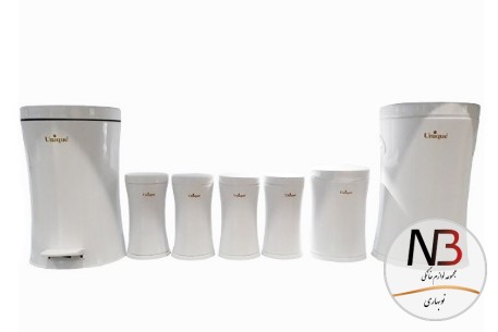 عکس محصول - سرویس-8-پارچه-آشپزخانه-کمر-باریک-سفید-4510-یونیک