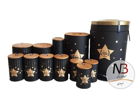 سرویس-آشپزخانه-12-پارچه-فانتزی-مشکی-ستاره-کلانتر-8009-یونیک