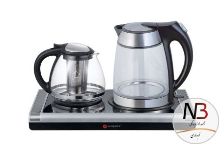 چایساز-دیجیتالی-با-کتری-پیرکس-لمسی-مشکی-stt-380-d-ساپر