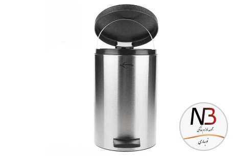 سطل-5-لیتری-پدالی-استیل-خش-دار-اورانوس-مدل-درب-مشکی-سمباده-ای